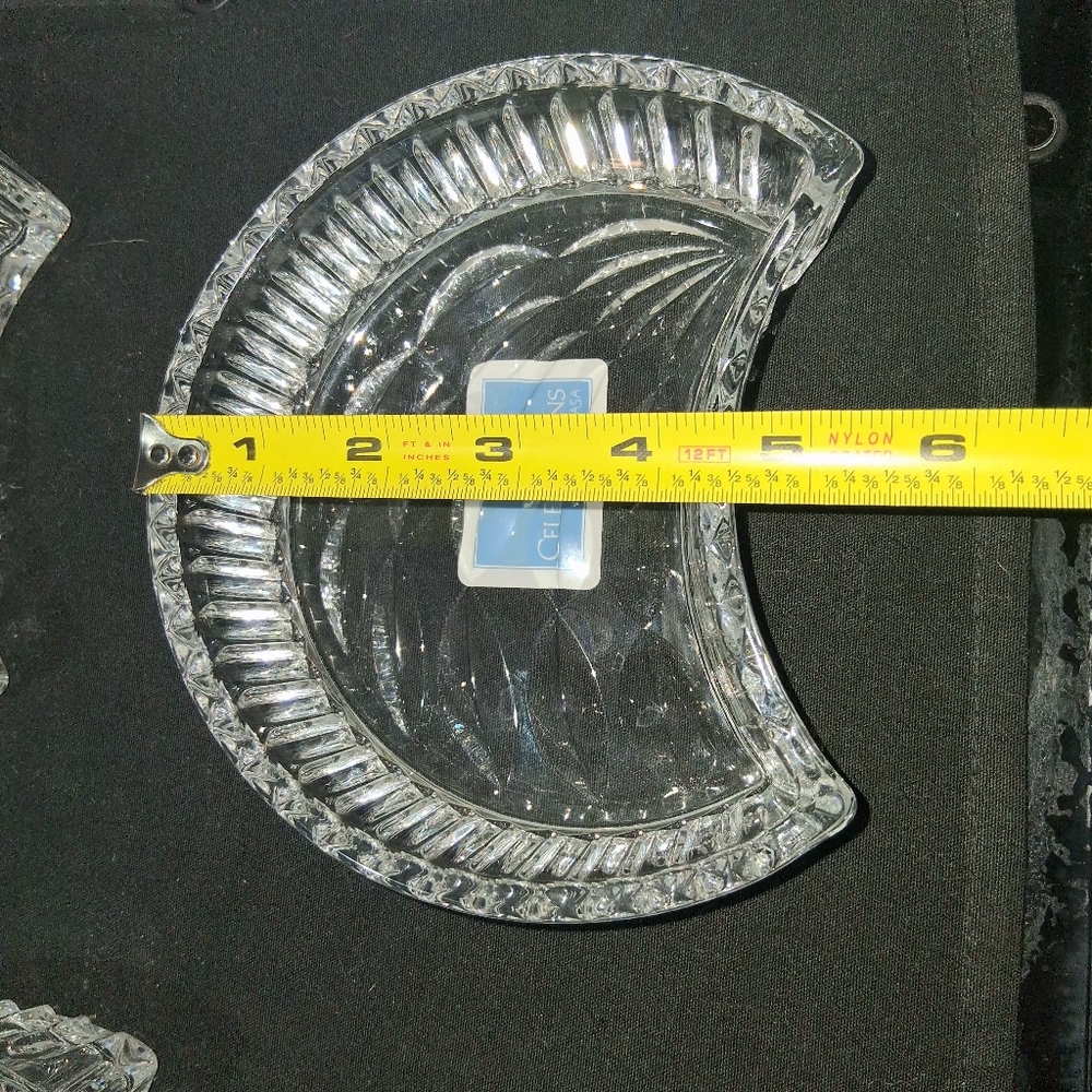 CELEBRATIONS MIKASA Set Of 4 Cresent Dishes Cresent Collection QQ411/408 CRYSTAL - Picture 11 of 16